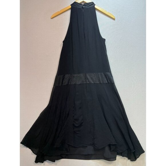 Banana Republic Women's Silk Halter Dress Sleeveless Size 6 Black Lightweight - Picture 2 of 9